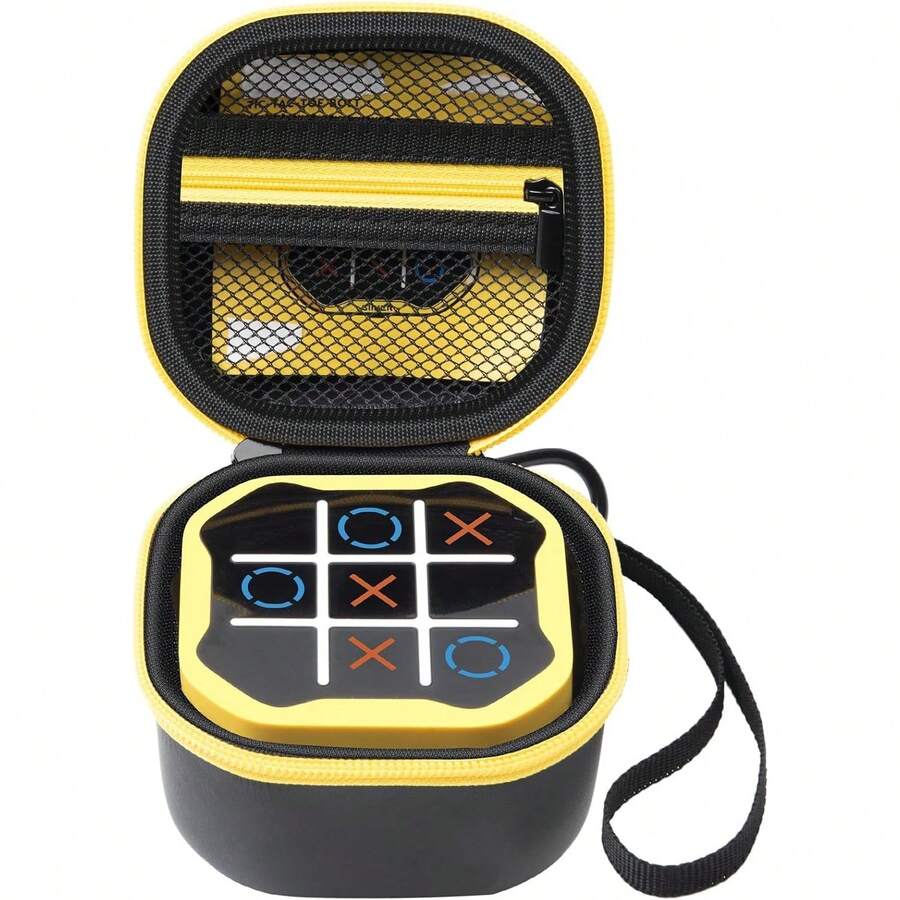 Case Compatible With GiiKER Tic Tac Toe Bolt Game 3-In-1 Handheld Puzzle Console, Fidget Board Games Storage Organizer Holder Box - Bag Only - Black - View 1