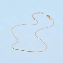 10pcs 0.9mm Stainless Steel Snake Chain Necklace For Women, Everyday Wear Matched With Pendant - Gold - View 3