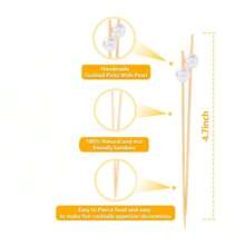 100/50/20pcs Cocktail Decoration Picks, 4.7 Inch Bamboo Cocktail Skewers, Suitable For Desserts, Cakes, Sandwiches, Cooked Meats, Fruit Sushi Decoration, For Birthday, Wedding, Graduation Cocktail Party, Outdoor Beach Pool Party, Carnival, And Daily Home Use