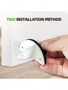 1pc/2pcs No-Drill Anti-Collision Magnetic Zinc Alloy Door Stopper, Invisible Door Holder, Floor-Standing, No Nailing Door Stop
