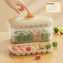 1pc Ice Cube Mould 8/28/56 Grids Ice Cube Tray With Lid With Ice Scoop And Storage Box Summer Home Kitchen Essential Ice Maker