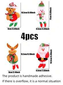 1/4pcs Christmas Fabric Hanging Ornament Mini Dolls Pendant Christmas Tree Decorations Party Holiday Decor Small Gift,Christmas