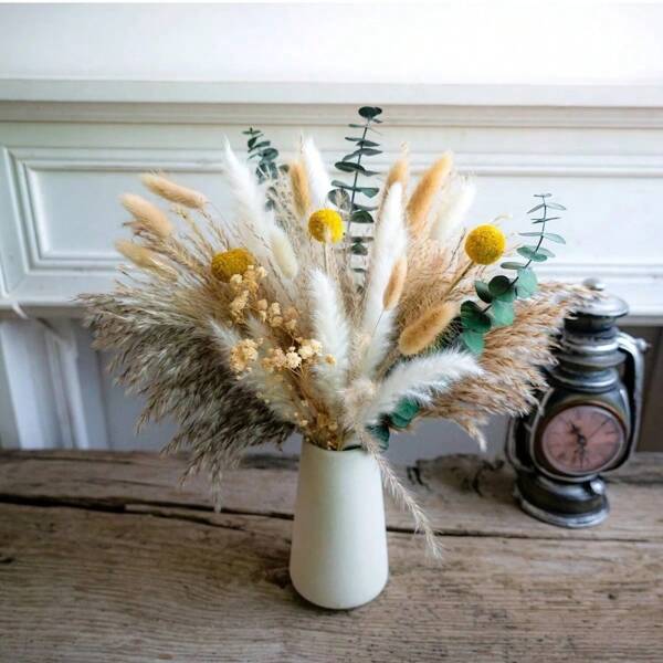 76pcs Luxury Pampas Decoration Set - Exquisite Dried Flower Bouquet For Festive (Halloween, Christmas, Mother's Day) Decoration, Birthday Parties, Home Decoration And Other Vase Fillings, Seasonal Celebrations And Bohemian Decor - Perfectly Adds A Touch Of Rustic Elegance To The Room