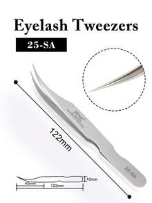 VETUS 1/2支装不锈钢镊子，手工DIY睫毛镊子，弯头和直头两用，适用于睫毛嫁接，化妆工具