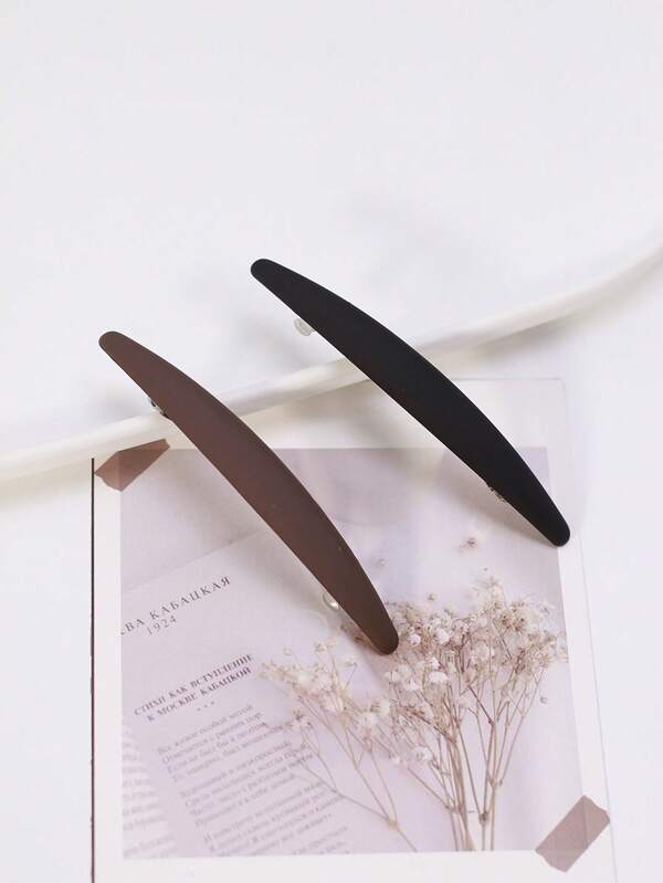 1pc/2pcs Women's Matte Retro Hair Clips, Durable Non-Slip Fashion Minimalist Hair Accessories (Refer To Product Details For Size)