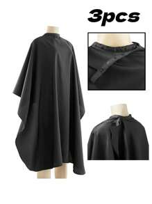 1pc Barber Cape - Professional Large Hair Cutting Cape With Snap Closure, Unisex Adults Black Haircut Cape; Salon Cape For Men, Water Resistant Hairdresser Styling Cape, Hair Stylist Gown,Hair Tools,Hair Products And Accessories For Barber Salon Beauty Travel Essentials