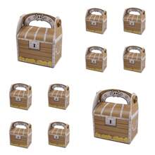 4/10/16PCS Piracka skrzynia skarbów, pudełko na upominki na imprezę, podręczne pudełko na skarby, pudełko do pakowania artykułów do pieczenia