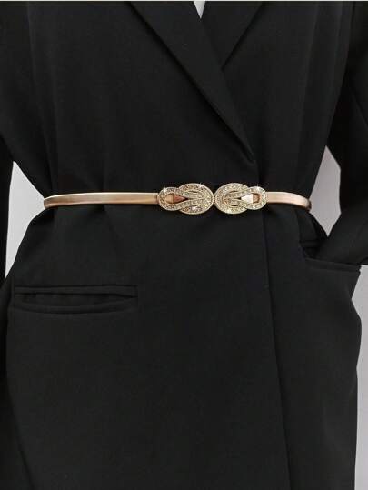 1 قطعة سلسلة خصر مزينة بالراين بلون ذهبي قديم قابلة للتعديل، مناسبة للفساتين والاستخدام اليومي، مناسبة لحفلات الصيف والمدرسة والخريف وعيد الهالوين