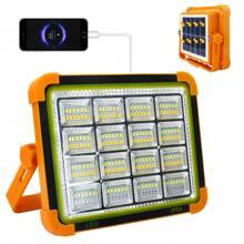 Tragbare Solar-LED-Arbeitsleuchte, 2400mAh wiederaufladbar, 5 Beleuchtungsmodi Scheinwerfer, geeignet für Stromausfall, Autopflege, Camping, Baustelle