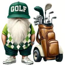 1/2/3pcs Golf Gnome Heat Transfer Patches, Durable Plastic, Washable & Ironable, Suitable For DIY T-Shirts, Sweatshirts, Jeans, Backpacks, Tote Bags, Pillows, Vintage Baseball Caps - Holiday Decoration Stickers