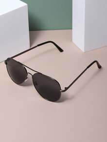 1 Pair Aviator Metal Outdoor Driving Beach Fashion Fashion Glasses, Suitable For Daily Wear - 1 Pair Of Gray - View 2