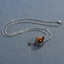 Teardrop Urn Necklace For Ashes For Human Or Pet Stainless Steel Cremation Jewelry Memorial Keepsake Urns Pendant Necklace For Urn Necklaces Ashes