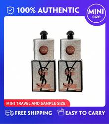 YSL Black Opium Glitter  Eau De Parfum, 7.5ml (0.25 Oz) Women's Perfume - Mini Splash EDP, Marshmallow & Coffee, Travel Size  (Set Of 2) - Black Opium Glitter 15ml(7.5ml*2瓶) - 查看 1