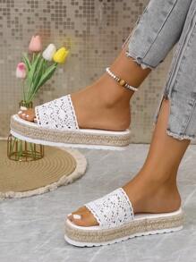 Sandalias planas de estilo bohemio para mujer, modelo 2024