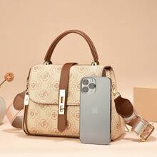 Women Shoulder Bags - 黑拼棕色 - 查看 6