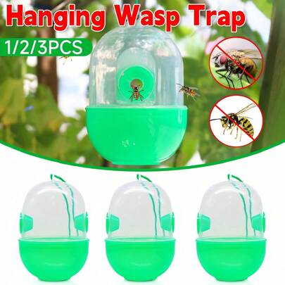 3pcs Reusable Insect Trap Pitcher Plant Trap Device, Plastic Hanging Asian Hornet Fly Catcher, Fruit Garden Insect Trap, Pest Control Product