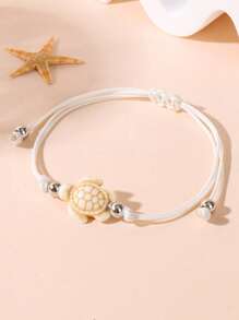 1 pieza Pulsera colgante de tortuga marina, adecuada para el atuendo de verano, vacaciones en la playa y viajes