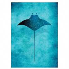 1 Pc Optional Frame Posters Wall Arts Animals Blue Watercolor Ocean Marine Organism Whale Shark Manta Rays Poster Sea Beach Surf Canvas Painting Wall Art For Room Home Decor Coastal Decor Coastal Decor Beach Decor, Wall Art With Frame