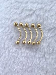 2pcs 6/8/10mm Surgical Steel 3mm Ball Eyebrow Barbells Curved Lip Rings Ear Hoops
