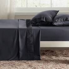 Juego de Sabanas, Paquete de 4 Piezas, Sabana Ajustable para Cama Matrimonial, Material Suave, Transpirable y Refrescante, Diseño Elegante, Fácil de Lavar - Gris Oscuro - Ver 3