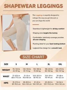 Women's Tummy Control Body Shaper High Waisted Butt Lifting Panties Thigh Slimmer Capri - Apricot - View 5