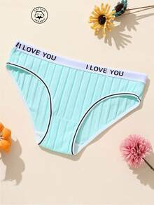 12pcs Women's 100% Cotton Panties, Letter Print Waistband, Elastic Soft Breathable, Women Sports Briefs - Multicolor - View 5
