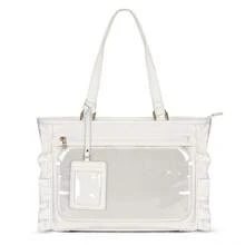 Ita Bag, Large Capacity, Large Tote Bag, Women's, Frill, A3, A4, Water Repellent, Oshikatsu Bag, Fan Size, Deco Bag, Mesh Deco Sheet Included, Oshikatsu, Events, Otaku Activities - 米色 - 查看 1