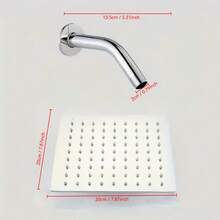 1 件优雅 7.87 英寸不锈钢方形/圆形花洒喷头、浴室固定淋浴、浴室顶置式淋浴喷头、浴室配件家居浴室装饰秋季装饰