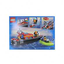 LEGO Ciudad Serie 60373 Barco de rescate de bomberos Juguete de bloques de construcción ensamblados para niños Regalo del Día del Niño