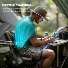 coldSky Ventilador portátil de cintura recargable de 10000mAh con clip, ventilador personal recargable para cintura/cuello con luz, 5 velocidades y flujo de aire fuerte para enfriar al aire libre, obras, campamento y viajes