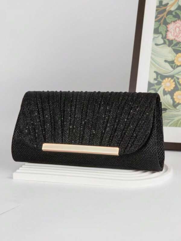 Borsa clutch scintillante, borsa a mano di nicchia di piccole dimensioni, borsa a tracolla alla moda per uso quotidiano, borsa a tracolla, portafoglio da sera