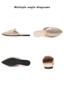 Zapatos planos con punta puntiaguda y estilo deslizante para mujeres, para primavera, verano y otoño, tallas grandes 35-45, nuevos artículos