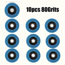 10 件 4-1/2 英寸翻转砂轮 40/60/80/120 粒度砂轮，用于金属除锈和抛光 - 藍色 - 查看 7