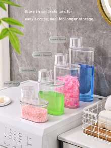 1pc Liquid Detergent And Fabric Softener Dispenser Laundry Soap Dispenser Laundry Storage Box Washing Powder Dispensingottle