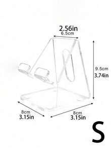 1pc Acrylic Transparent Slouchy Phone Holder Simple Style Creative Phone Stand For Dorm Room Desk (It Is Recommended To Tear Off The Protective Film Before Use) - Clear - View 4