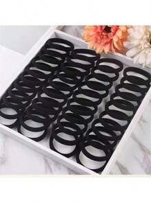 300/200/100/50/20 pièces de unicolore élastiques à cheveux, faciles et élégants : élastique noir, convenant à la mode quotidienne. Spécialement conçus pour tous les types de cheveux, offrant un effet de fixation confortable et antidérapant. Que ce soit pour une queue de cheval, un chignon ou une tresse. Ajoutez une touche d'élégance à vos découvertes quotidiennes, la simplicité ne se démode jamais.