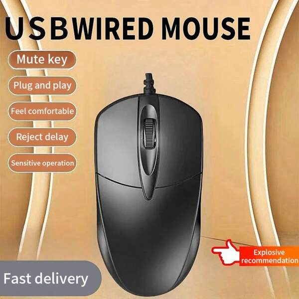 Wired Mouse For Office Gaming Home Use Desktop Computer Quiet Durable Notebook USB Universal Suitable For