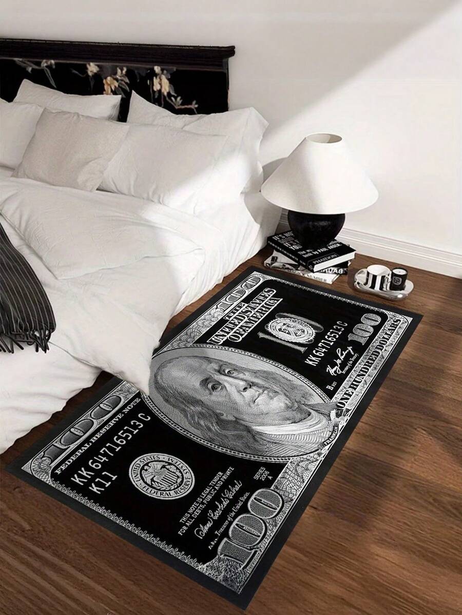 1 buah Keset/Karpet Motif Dolar Kreatif - Anti Selip, Dapat Dicuci dengan Mesin, Cocok untuk Dapur, Ruang Cuci, Kamar Tidur, Kamar Mandi - Karpet Motif Dolar Beludru Kristal Kelas Atas, Dapat Dicuci, Karpet/Keset Poliester, Cocok untuk Ruang Tamu, Kamar Tidur, Dapur dan Lorong - Karpet Dalam Ruangan Tenun, Memberikan Kenyamanan dan Ketahanan yang Lebih Baik, Cocok untuk Dekorasi Rumah dan Kantor, Dekorasi Rumah/Ruangan yang Modis, Karpet Kamar Tidur