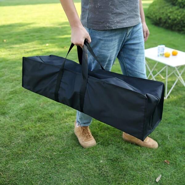 1pc Oxford Fabric Outdoor Camping Gear Storage Bag Tent Pole Folding Chair Egg Roll Table Fishing Rod Long Strip Pouch,Travel Clothes Organizer, Black Rectangular Bag