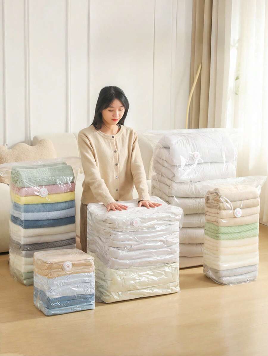 1piece Thickened, Non-Pumping, Three-Dimensional Vacuum Compression Bag Storage Bag For Clothes, Quilts, Quilts, Down Jackets, Special Bags