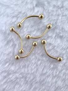 2pcs 6/8/10mm Surgical Steel 3mm Ball Eyebrow Barbells Curved Lip Rings Ear Hoops