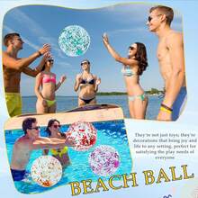 Inflatable Flash Beach Ball, Giant Pool Ball Inflatable Transparent Beach Ball Swimming Pool Water Beach, Perfect For Pool Parties, Summer Fun, Beach Equipment, Water Games - Multicolor - View 5