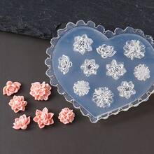 迷你玫瑰蝴蝶結 3D 浮雕美甲模板 矽膠雕刻模具 美甲藝術工具 指甲配件飾品 DIY 美甲愛好者適用 - 無色 - 查看 10