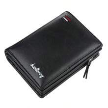New Zipper Short Wallet Men's Multi-Card Fashion Vertical Mini Button Wallet Men's Card Bag Black Card Holders Waller Purse Men Anniversary Gift Gift For Men Gift For Men Gift For Men Gift For Men Gift For Men Gift For Men