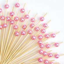 100/50/20pcs Cocktail Decoration Picks, 4.7 Inch Bamboo Cocktail Skewers, Suitable For Desserts, Cakes, Sandwiches, Cooked Meats, Fruit Sushi Decoration, For Birthday, Wedding, Graduation Cocktail Party, Outdoor Beach Pool Party, Carnival, And Daily Home Use