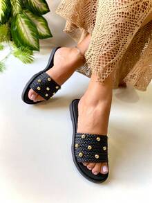 Women's Adult Sandal With 5 Stress Straps And Braided Strap SPL5ST - 黑色 - 查看 1