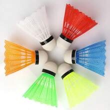 5 pièces/3 pièces/1 pièce Volants de badminton en plastique résistant au vent, durable, résistant aux chocs et aux chutes