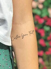 1-20Pcs Custom Temporary Tattoos With YOUR Words Or Phrase, Customize Your Own Tattoo Sticker, Personalized Tattoos, Fake Tattoos, Quote Tattoos, Phrase Tattoos, Word Tattoos 4-10cm Long, Due To The FONT And LENGTH Of The Text,Multi-Functional,Ornamental,Letter,Solid Color,Exquisite,Stylish,Vintage,Modern,Colorful,Leisure,Basics,Casual,Soft,Unique,Customized,Personalized,Custom,Ideal Gifts For Her,Girlfriend,Her,Boyfriend,Friends