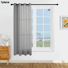 1 件/2 件薄纱窗帘，多种尺寸可选，顶部带金属索环，优雅的滤光薄纱窗帘，适用于客厅、卧室、农舍、咖啡厅、厨房，灰色 - 灰色 - 查看 18