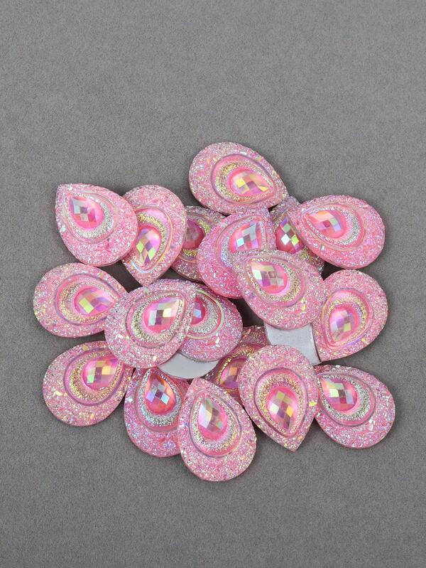 20 piezas/Paquete Grandes Rhinestones de resina con forma de gota de agua, de 18*25mm de tamaño, multicolor en forma de ojo, rhinestones de resina AB coloridos para manualidades DIY, disfraces de baile, zapatos, bolsos